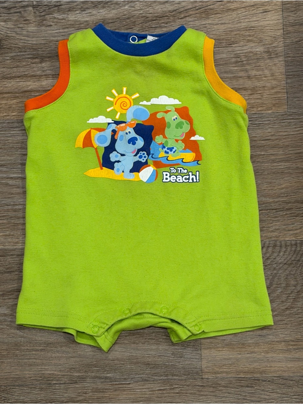Nickelodeon Lime Green Sleeveless Baby One-Piece with Beach Pups